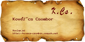 Kovács Csombor névjegykártya