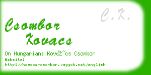 csombor kovacs business card